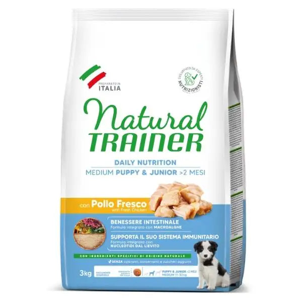 Natural Trainer Daily Nutrition Medium Puppy&Junior con Pollo fresco  3 kg bauzaarit.myshopify.com