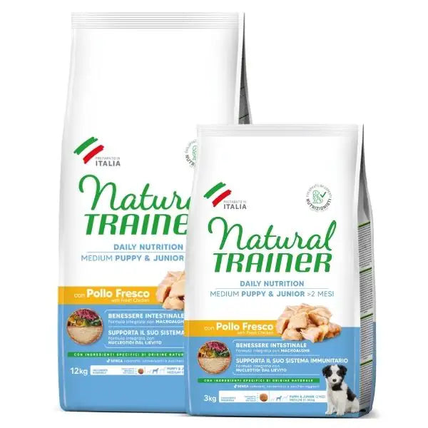 Natural Trainer Daily Nutrition Medium Puppy&Junior con Pollo fresco   bauzaarit.myshopify.com
