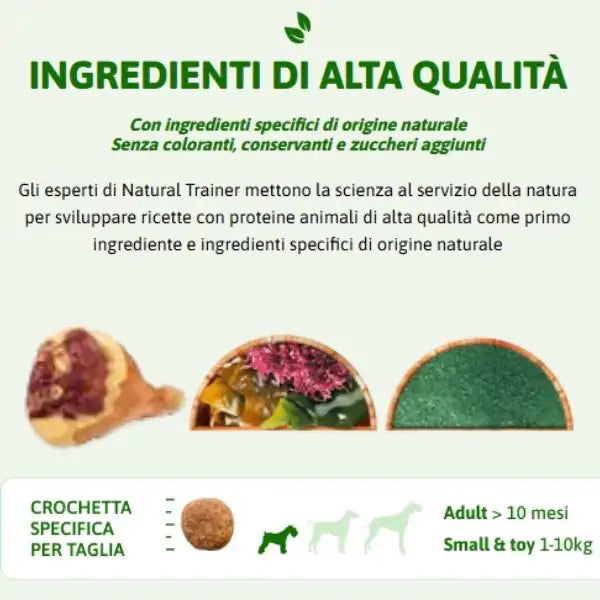 Natural Trainer Daily Nutrition Small&Toy Adult con Prosciutto crudo   bauzaarit.myshopify.com