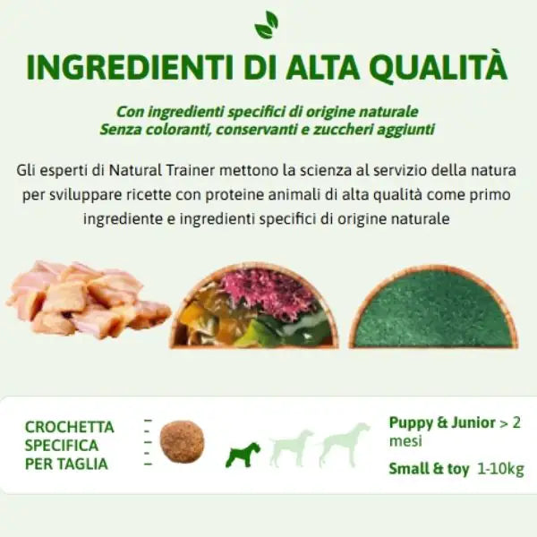 Natural Trainer Daily Nutrition Small&Toy Puppy&Junior con Pollo fresco   bauzaarit.myshopify.com