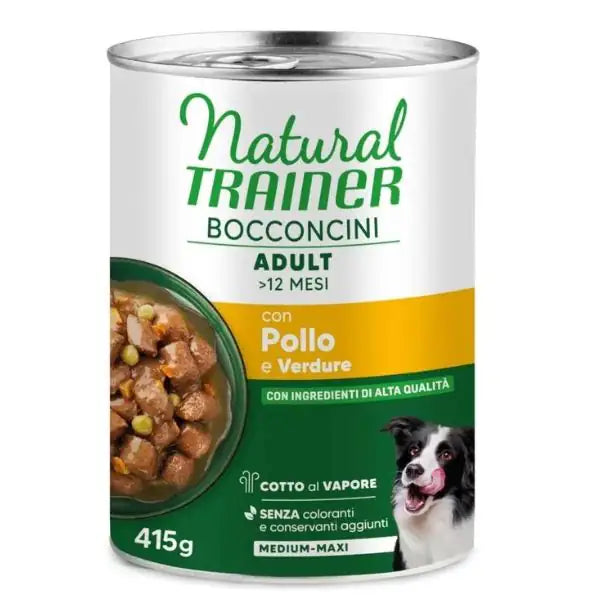 Natural Trainer Dog Adult Medium/Maxi Bocconcini cotti al vapore 415 gr  Pollo bauzaarit.myshopify.com