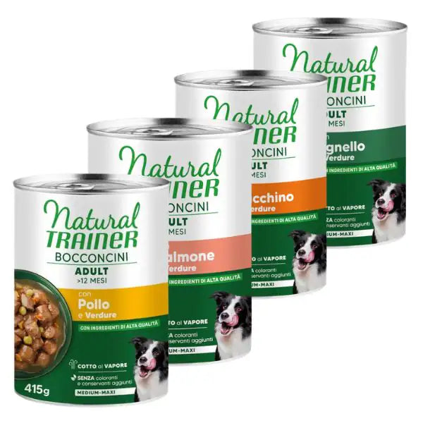 Natural Trainer Dog Adult Medium/Maxi Bocconcini cotti al vapore 415 gr   bauzaarit.myshopify.com