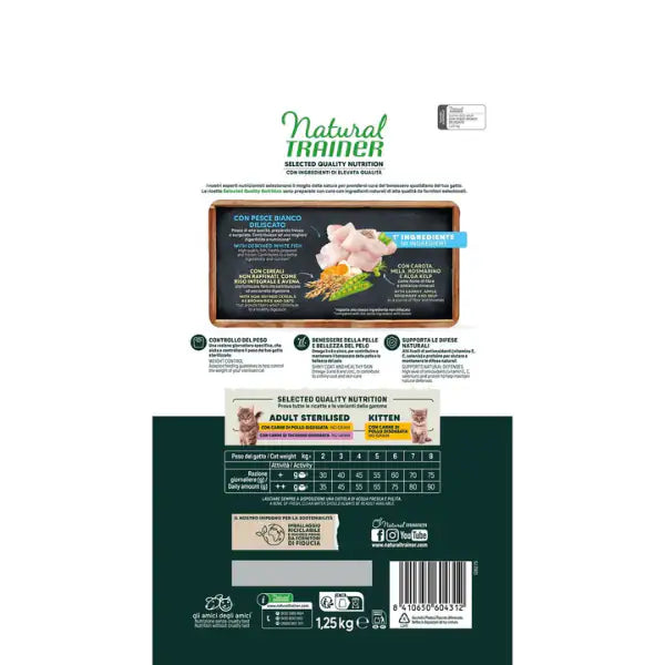 Natural Trainer Selected Quality Adult Cat Sterilised Grain Free Pesce Bianco   bauzaarit.myshopify.com