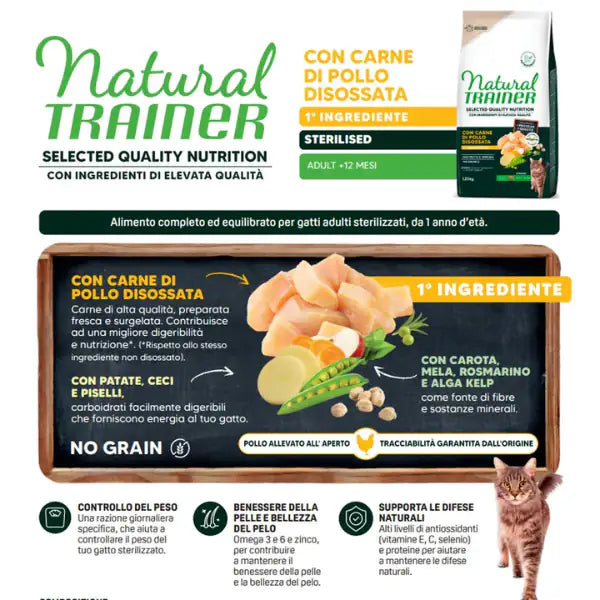 Natural Trainer Selected Quality Adult Cat Sterilised Pollo   bauzaarit.myshopify.com