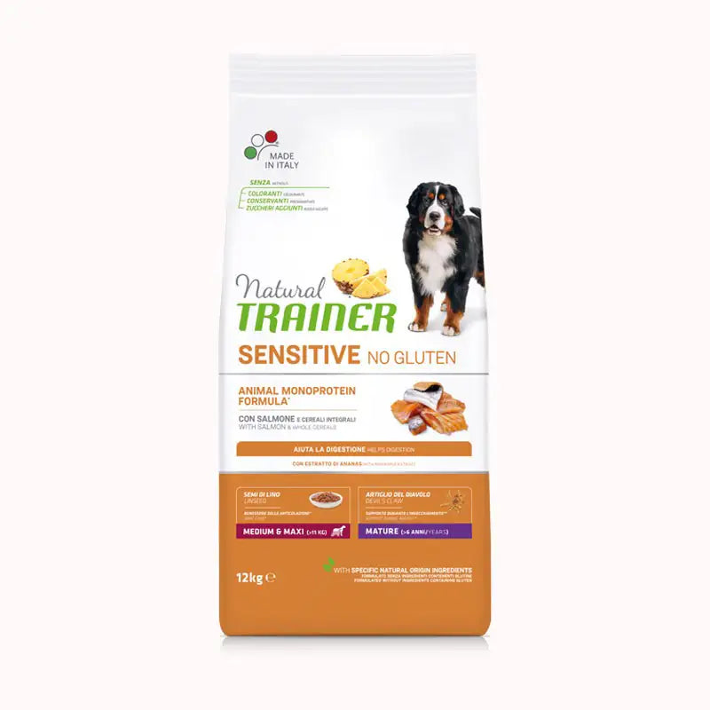 Natural Trainer Sensitive Monoproteico Medium/Maxi Mature con Salmone e cereali integrali   bauzaarit.myshopify.com