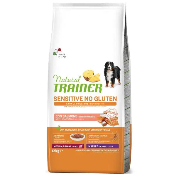Natural Trainer Sensitive Monoproteico Medium/Maxi Mature con Salmone e cereali integrali   bauzaarit.myshopify.com
