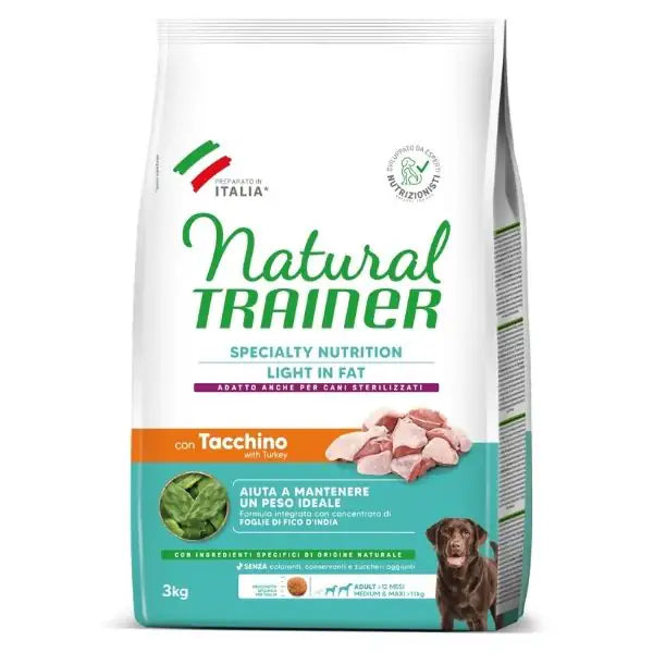 Natural Trainer Speciality Nutrition Light Low Fat Medium/Maxi Adult con Tacchino  3 kg bauzaarit.myshopify.com