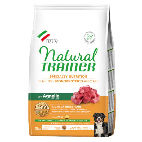 Natural Trainer Speciality Nutrition Sensitive Monoproteico Medium&Maxi Adult con Agnello e cereali integrali  3 kg bauzaarit.myshopify.com