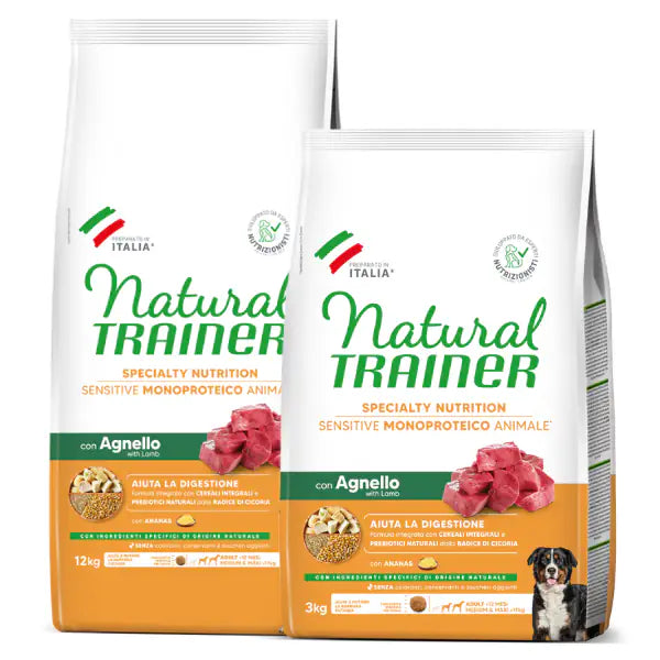 Natural Trainer Speciality Nutrition Sensitive Monoproteico Medium&Maxi Adult con Agnello e cereali integrali   bauzaarit.myshopify.com