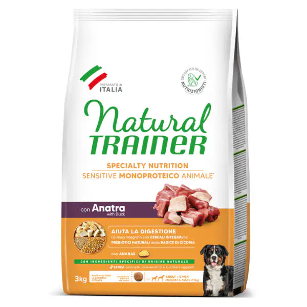 Natural Trainer Speciality Nutrition Sensitive Monoproteico Medium&Maxi Adult con Anatra e cereali integrali  3 kg bauzaarit.myshopify.com