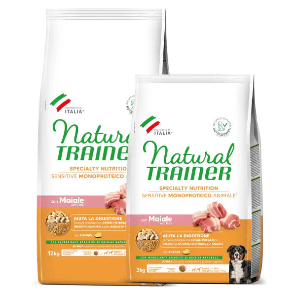 Natural Trainer Speciality Nutrition Sensitive Monoproteico Medium&Maxi Adult con Maiale e cereali integrali   bauzaarit.myshopify.com