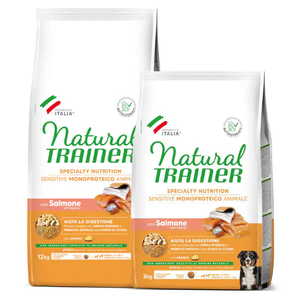 Natural Trainer Speciality Nutrition Sensitive Monoproteico Medium&Maxi Adult con Salmone e cereali integrali   bauzaarit.myshopify.com