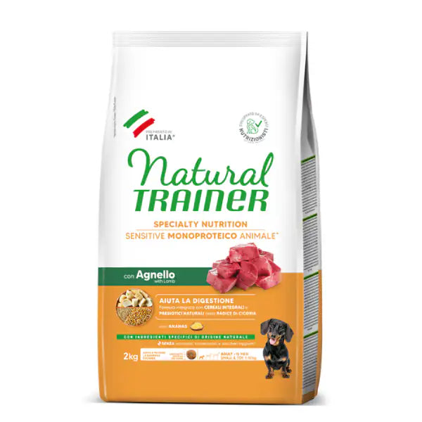 Natural Trainer Speciality Nutrition Sensitive Monoproteico Small&Toy Adult con Agnello e cereali integrali  2 kg bauzaarit.myshopify.com