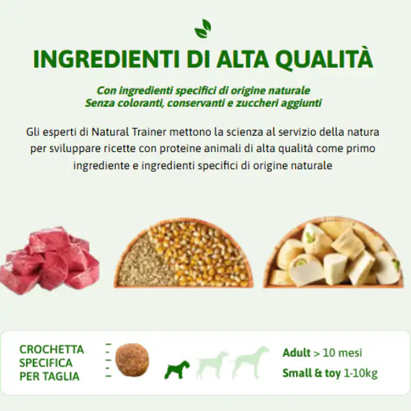 Natural Trainer Speciality Nutrition Sensitive Monoproteico Small&Toy Adult con Agnello e cereali integrali   bauzaarit.myshopify.com