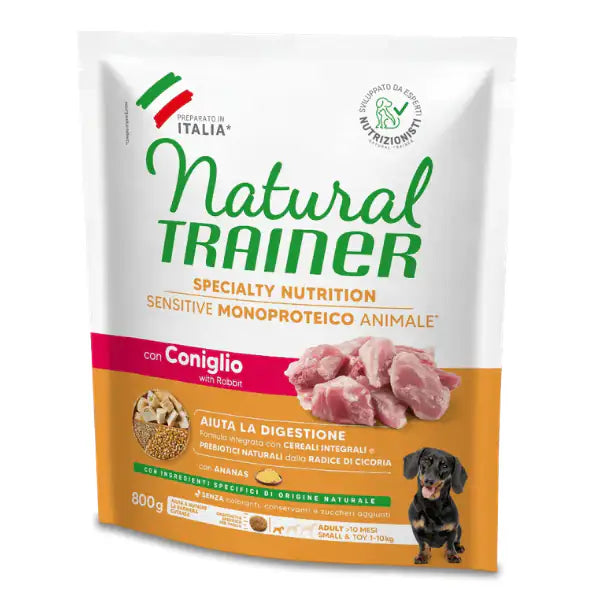 Natural Trainer Speciality Nutrition Sensitive Monoproteico Small&Toy Adult con Coniglio e cereali integrali  800 gr bauzaarit.myshopify.com
