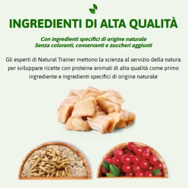 Natural Trainer Specialty Nutrition Boli di pelo Adult con Pollo Fresco   bauzaarit.myshopify.com