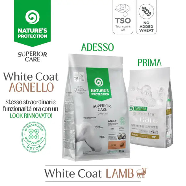 Nature’s Protection Superior Care Adult Small e Mini White Dogs Gluten Free Agnello   Bauzaar.it