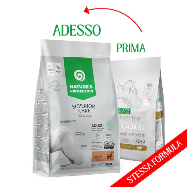 Nature’s Protection Superior Care Adult Small e Mini White Dogs Gluten Free Agnello   Bauzaar.it