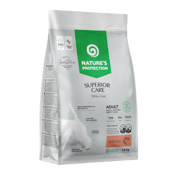 Nature’s Protection Superior Care Adult Small e Mini White Dogs Grain Free Salmone   Bauzaar.it