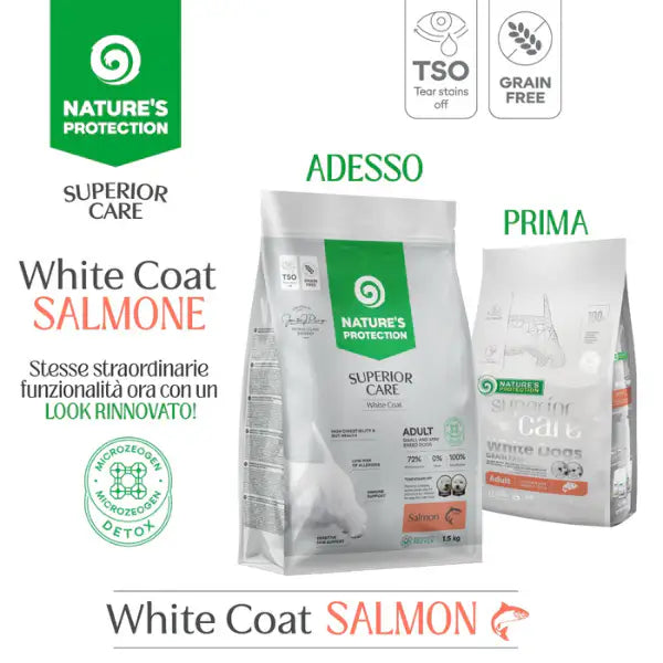 Nature’s Protection Superior Care Adult Small e Mini White Dogs Grain Free Salmone   Bauzaar.it