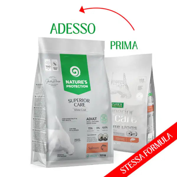 Nature’s Protection Superior Care Adult Small e Mini White Dogs Grain Free Salmone   Bauzaar.it