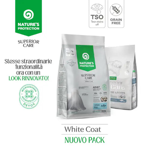 Nature’s Protection Superior Care Adult Small e Mini White Dogs Grain Free al Pesce Bianco   Bauzaar.it