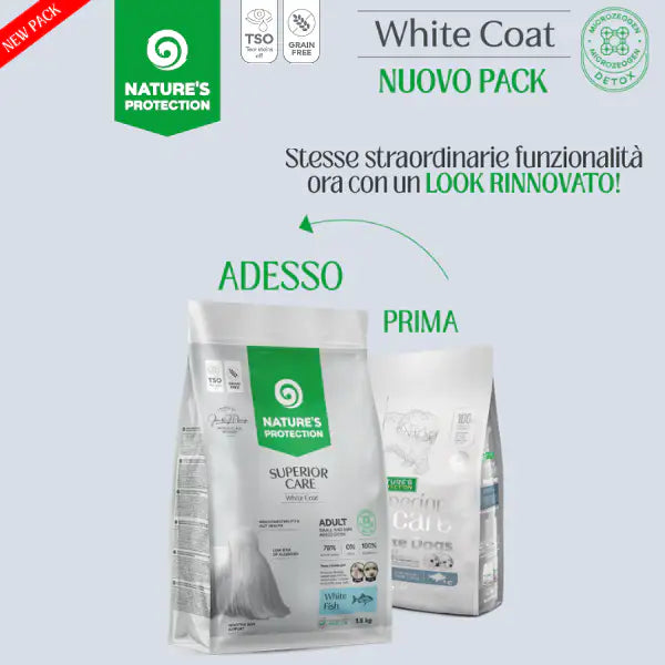 Nature’s Protection Superior Care Adult Small e Mini White Dogs Grain Free al Pesce Bianco   Bauzaar.it