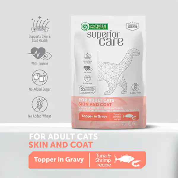 Nature’s Protection Superior Care Cat Adult Skin and Coat Alimento Complementare 70 gr   bauzaarit.myshopify.com