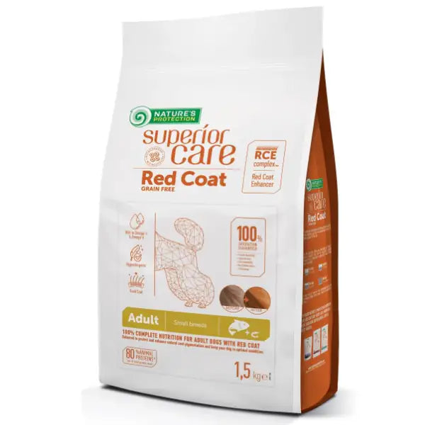 Nature’s Protection Superior Care Dog Adult Small e Mini Red Coat Grain Free Salmone  1,5 kg bauzaarit.myshopify.com