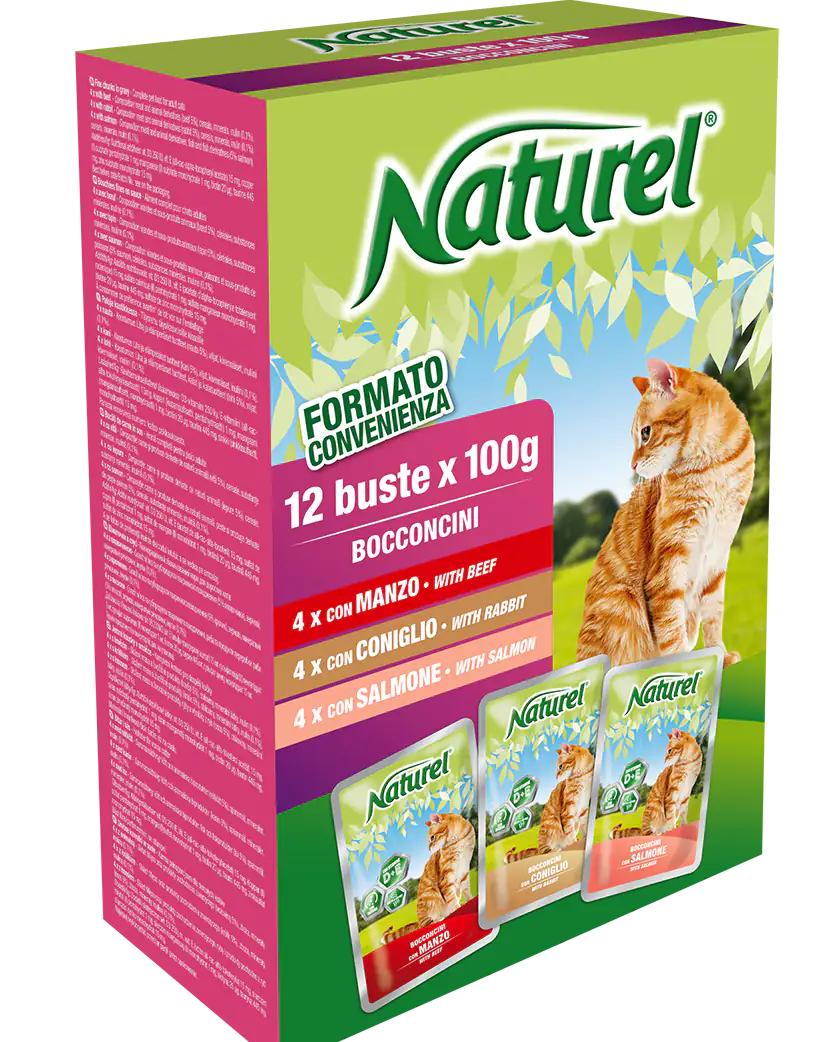 Naturel Multipack Bocconcini in Salsa Multipack 12x100 gr  Manzo, coniglio, salmone bauzaarit.myshopify.com