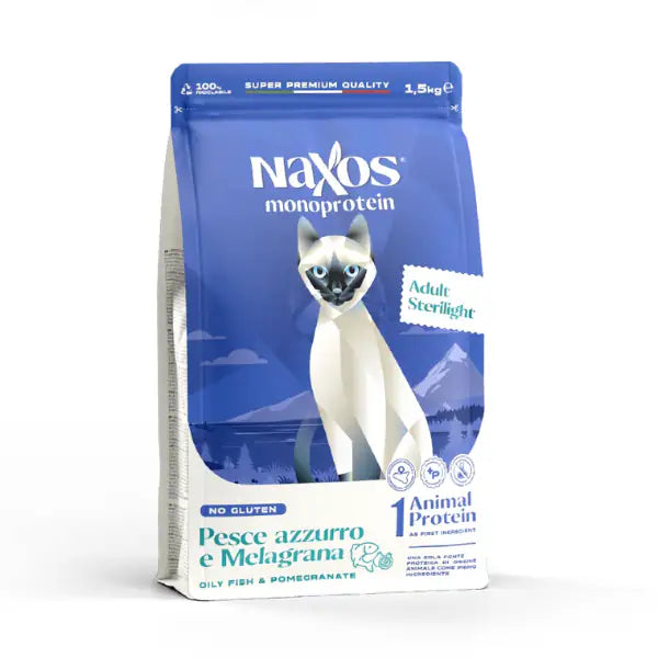 Naxos Monoprotein Cat Adult Sterilised Pesce azzurro e melagrana  7 kg bauzaarit.myshopify.com