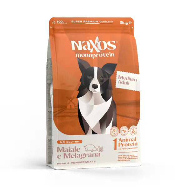 Naxos Monoprotein Dog Adult Medium Maiale e melagrana   bauzaarit.myshopify.com