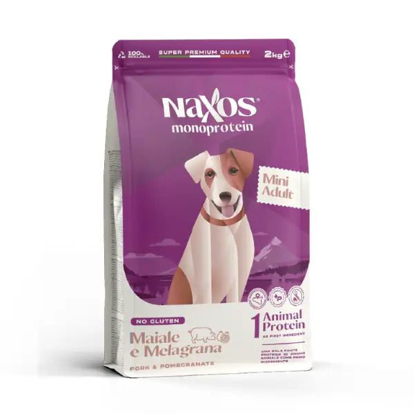 Naxos Monoprotein Dog Adult Mini Maiale e melagrana  2 kg bauzaarit.myshopify.com