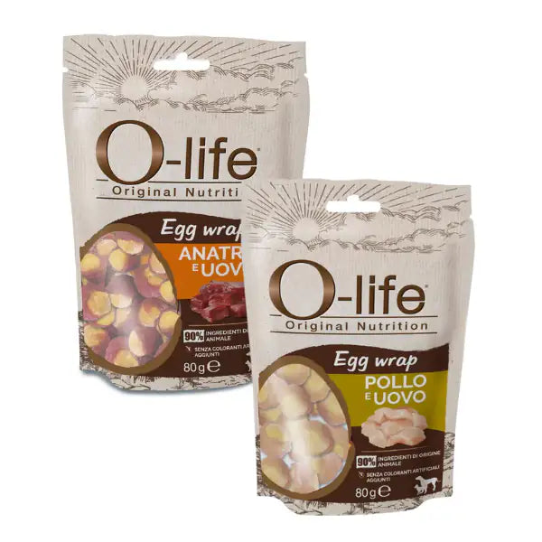 O-life Adult Egg Wrap Snack morbidi per cani 80 gr   bauzaarit.myshopify.com