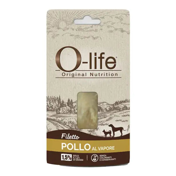 O-life Adult Filetti al Vapore Snack per cani 25 gr  Filetti di pollo bauzaarit.myshopify.com