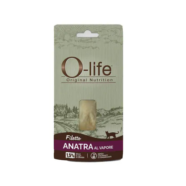 O-life Adult Filetti al Vapore Snack per gatti 15 gr  Filetto di anatra bauzaarit.myshopify.com