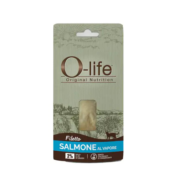 O-life Adult Filetti al Vapore Snack per gatti 15 gr  Filetto di salmone bauzaarit.myshopify.com