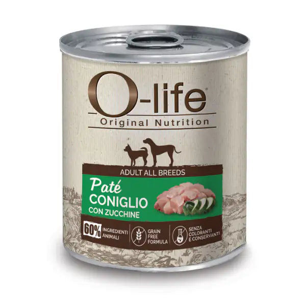 O-life Adult Grain Free Patè 400 gr  Coniglio con zucchine bauzaarit.myshopify.com
