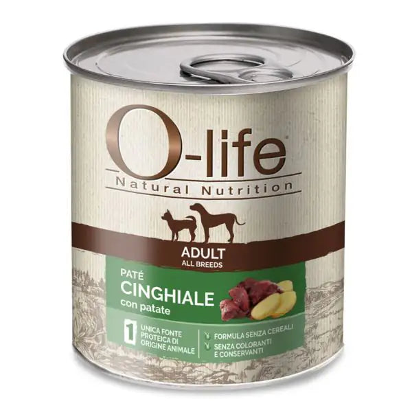 O-life Adult Grain Free Patè monoproteico 400 gr  Cinghiale con patate bauzaarit.myshopify.com