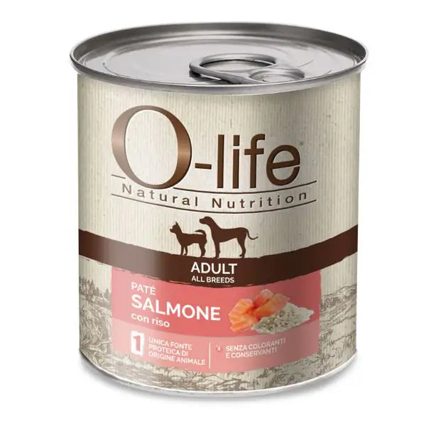 O-life Adult Grain Free Patè monoproteico 400 gr  Salmone e riso bauzaarit.myshopify.com