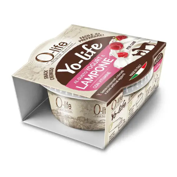 O-life Adult Yogurt per cani con vitamine Yo-Life snack cremoso 25 gr  Lampone Bauzaar.it