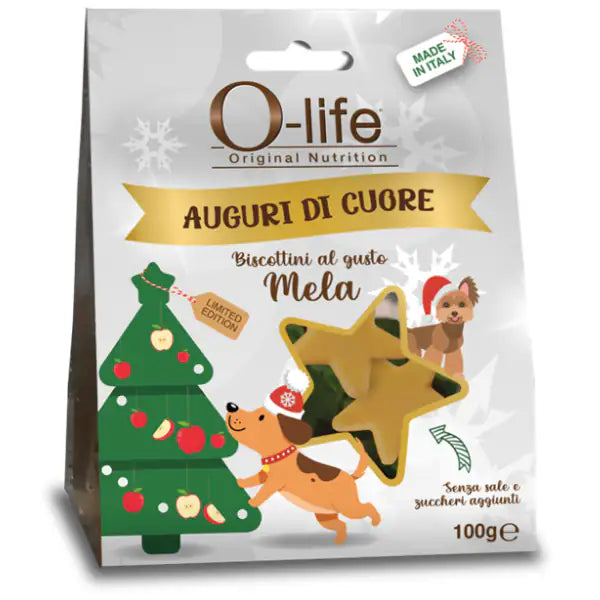O-life Adult all breeds Biscottini di Natale per cani  Biscotti di Natale mela O-life bauzaarit.myshopify.com