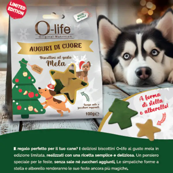 O-life Adult all breeds Biscottini di Natale per cani   bauzaarit.myshopify.com