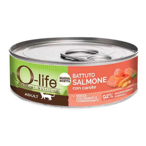 O-life Cat Adult Grain Free Battuto 85 gr  Salmone con carote bauzaarit.myshopify.com