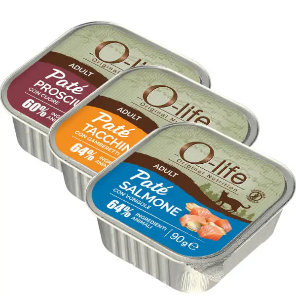 O-life Cat Adult Grain Free Patè +60% ingredienti animali 90 gr   Bauzaar.it