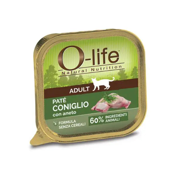 O-life Cat Adult Grain Free Patè 85 gr  Coniglio con aneto bauzaarit.myshopify.com