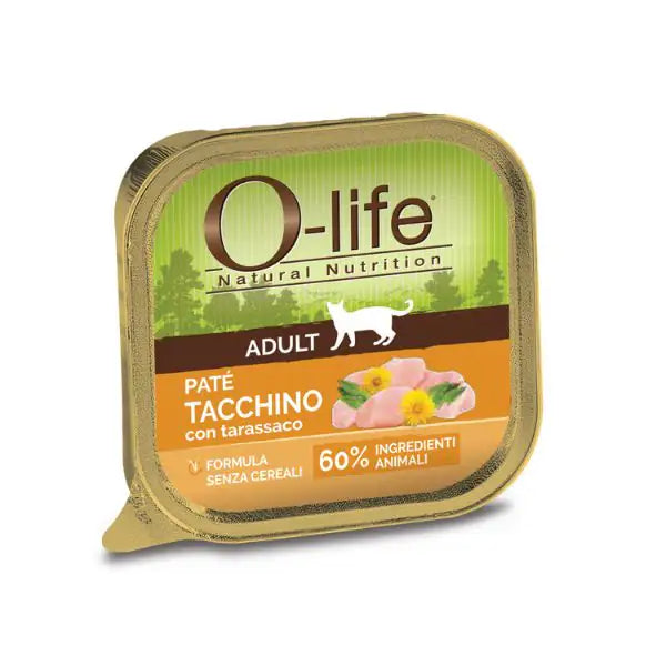 O-life Cat Adult Grain Free Patè 85 gr  Tacchino con tarassaco bauzaarit.myshopify.com