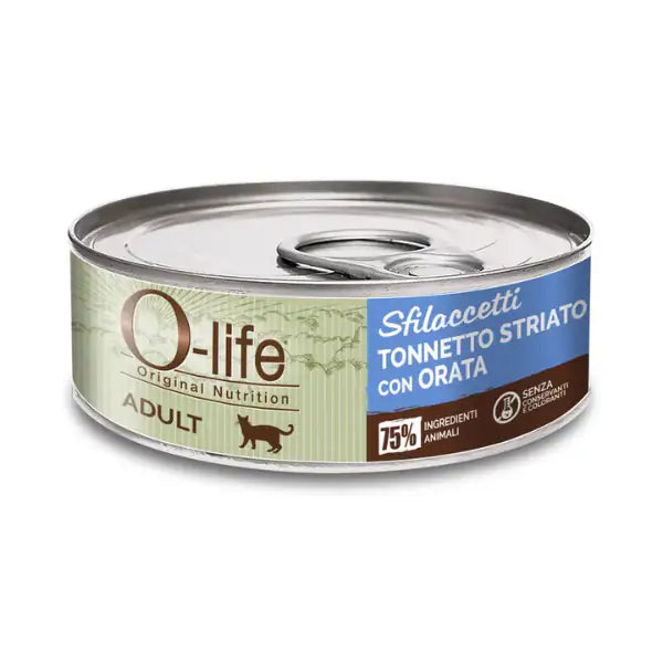 O-life Cat Adult Sfilaccetti 70 gr  Tonnetto striato e orata bauzaarit.myshopify.com