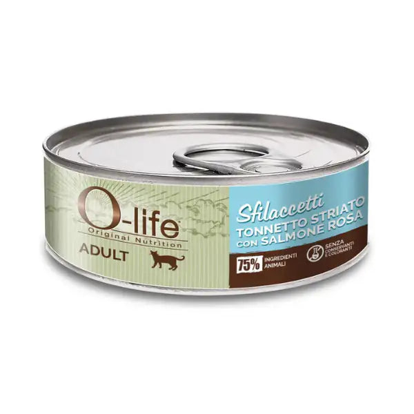 O-life Cat Adult Sfilaccetti 70 gr  Tonnetto striato e salmone bauzaarit.myshopify.com