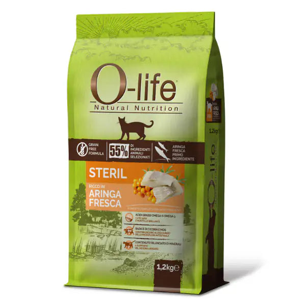 O-life Cat Adult Sterilised Grain Free Aringa fresca  1,2 kg bauzaarit.myshopify.com